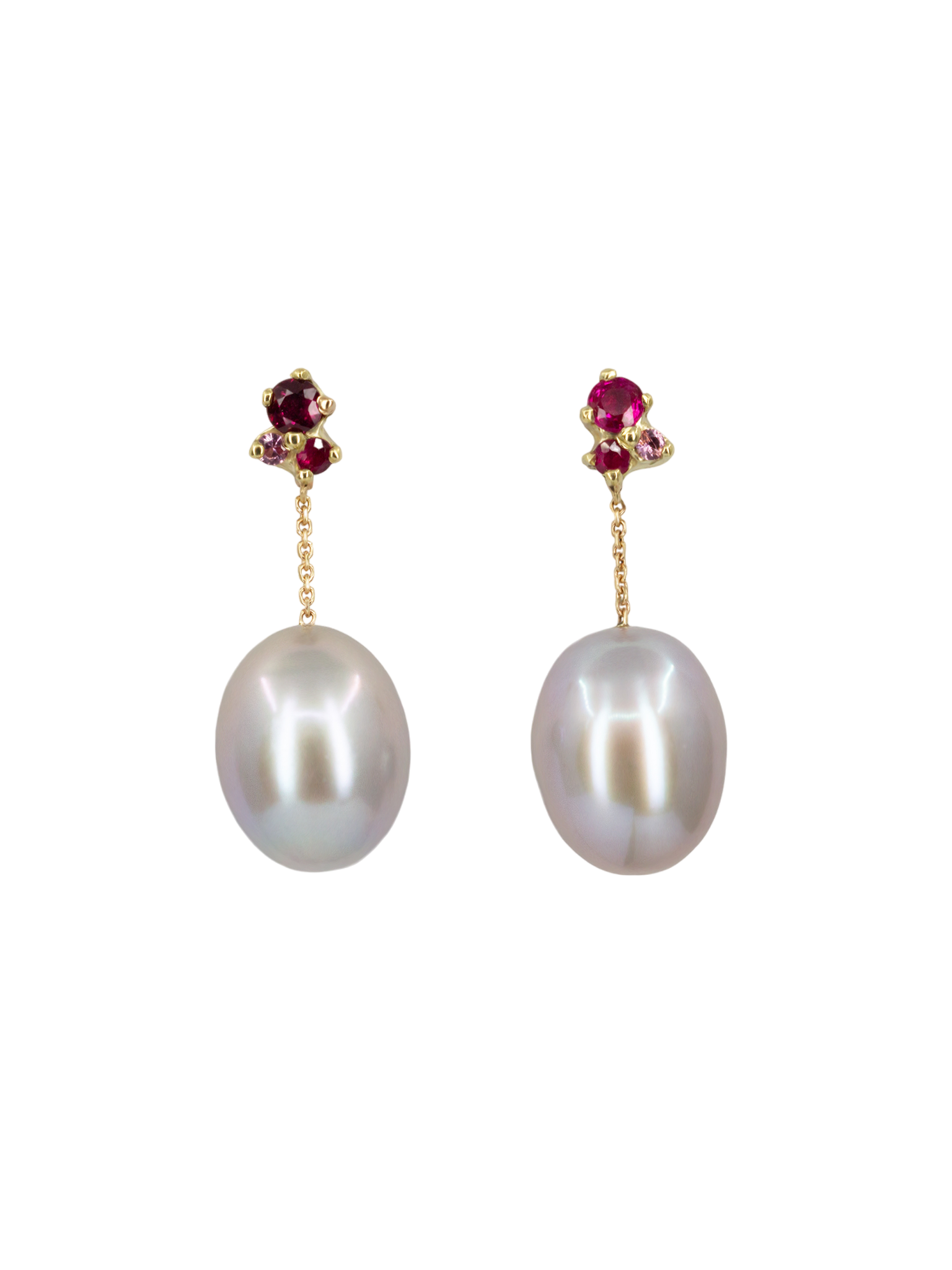 Ruby antheia pearl drop earrings